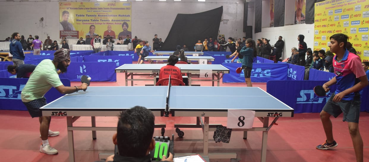 Suhana Saini and Jiya Jain of Rohtak defeated Trisha Paul and Sanvi of Faridabad in women's doubles