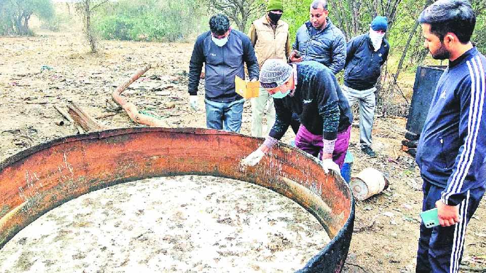 Ghee being made from animal fat caught in Hisar of Haryana