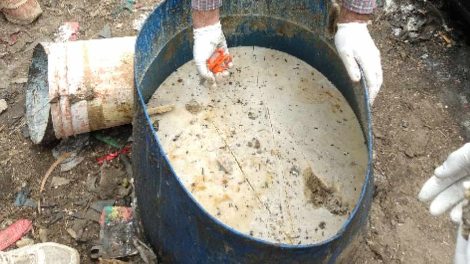 Ghee being made from animal fat caught in Hisar of Haryana
