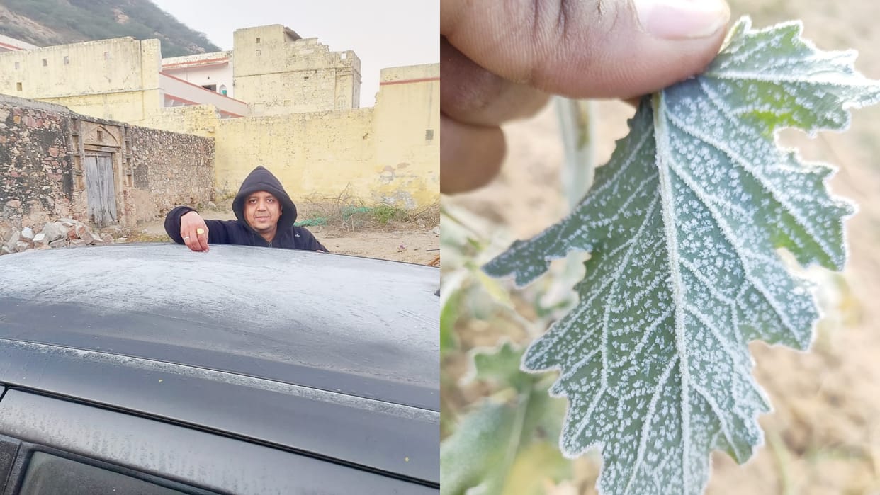 Rajasthan Temperature minus four degree Celsius in Jaipur Frozen snow in Churu Fatehpur Sikar and Mountabu