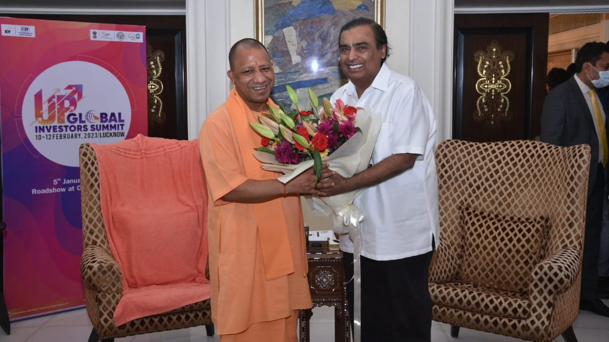 UP CM meets Mukesh Ambani, invites investment in UP by doing road show