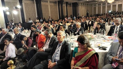 CM Yogi Adityanath addressed industrialists in Mumbai.