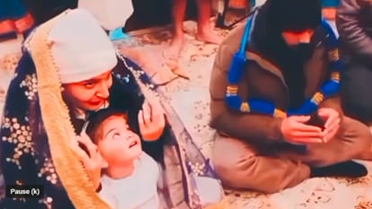 Anushka Sharma Virat Kohli Daughter Vamika face revealed unseen video from Vrindavan Neem karoli Baba Ashram