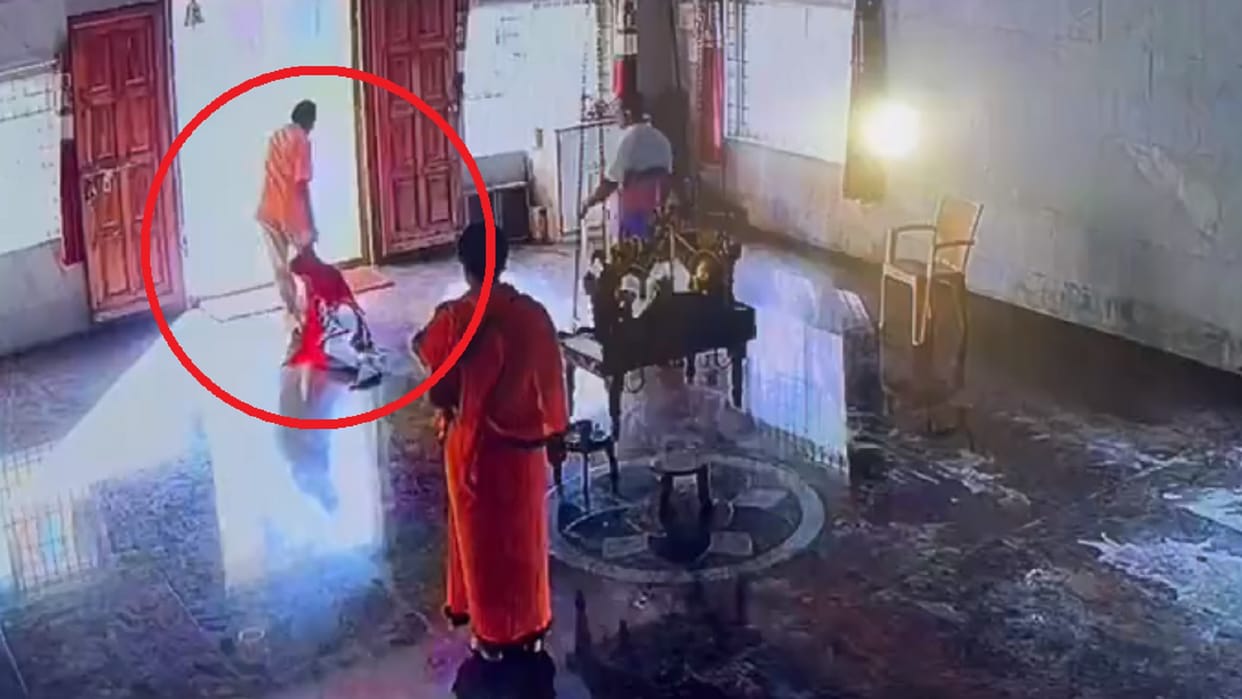 Woman dragged repeatedly slapped in temple in Amruthahalli Bengaluru