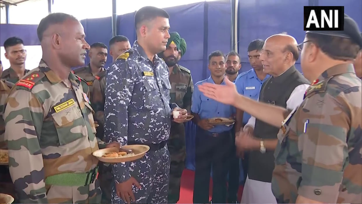 Defence Minister Rajnath Singh arrives at Nicobar Island to interact with security personnel Updates
