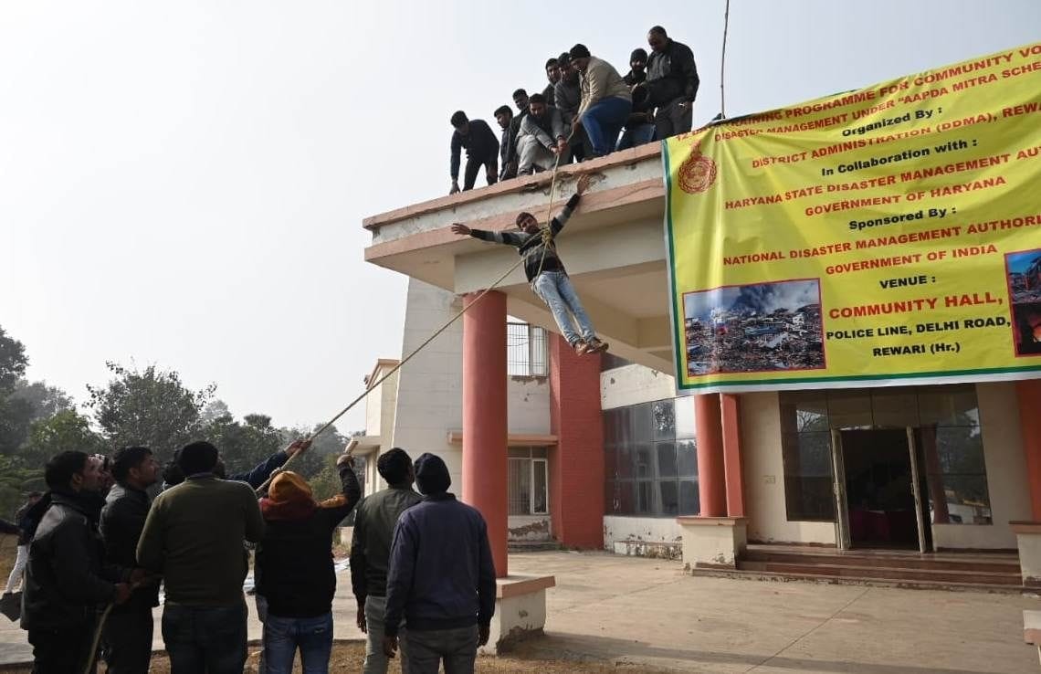 Disaster prevention training given in the camp