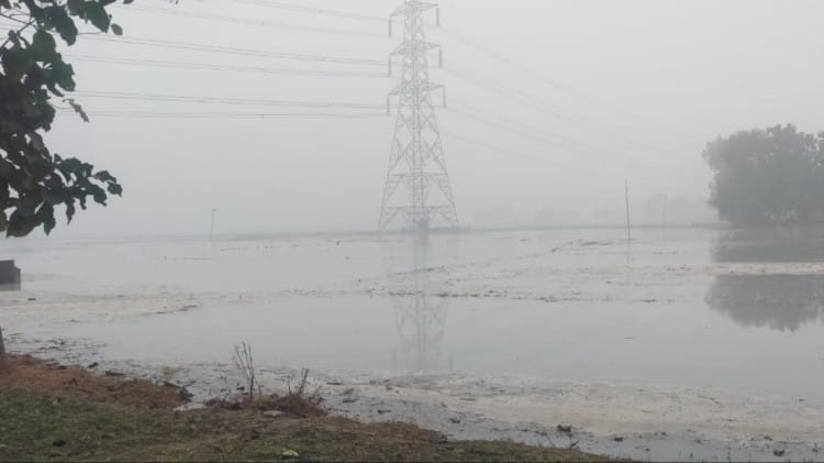 देवरिया में फसल डूबी।