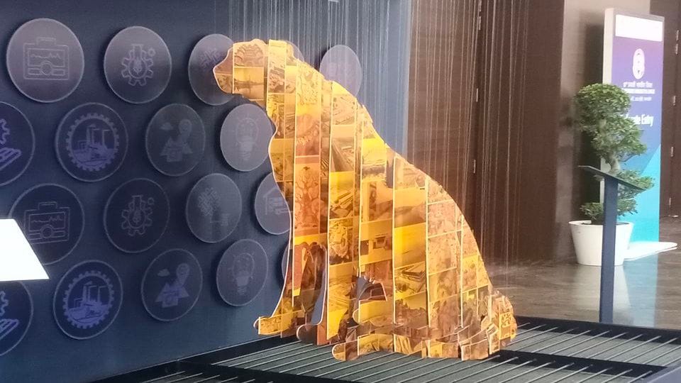 kuno cheetah 3d installation in front of pm modi in indore