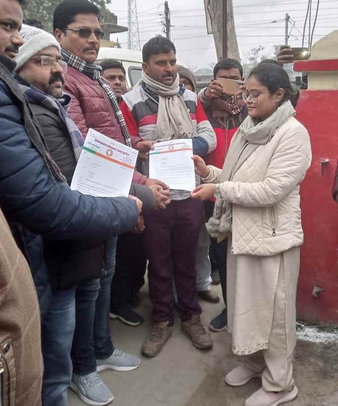 Pradhans marched on foot regarding various demands