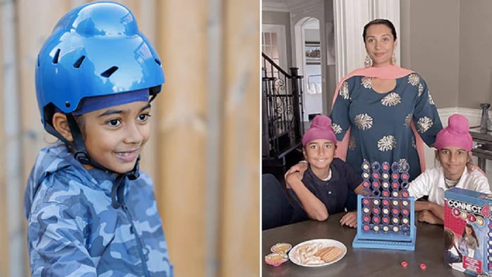 Canadian Sikh Woman Designed special helmets for her sons