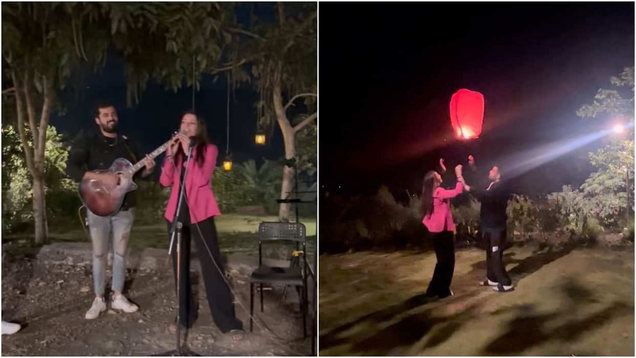 Tripti Dimri shares photos with Anushka Sharma brother Karnesh Sharma and sings Qala song as he records her