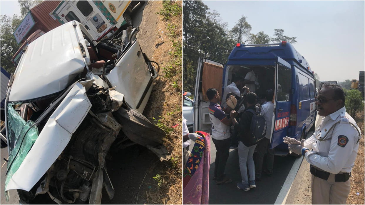 Maharashtra Three people died four critically injured in Collision between car truck in Kasa PS Palghar