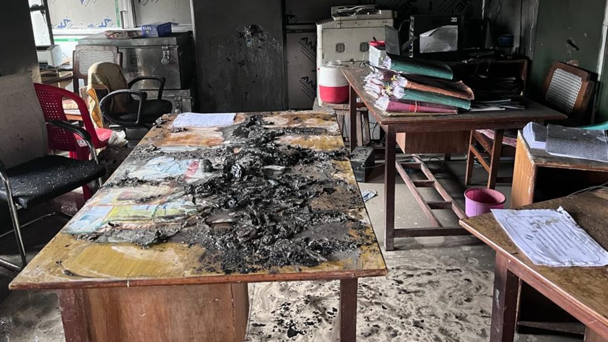 Fire broke out in electoral office in Amethi.