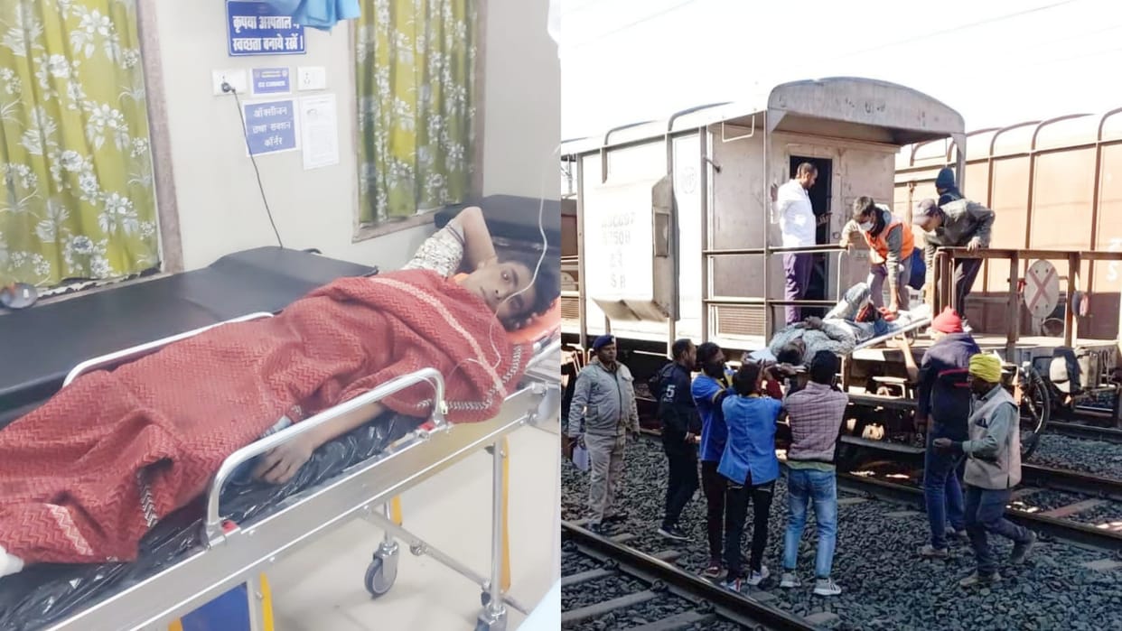Train Accident Passenger leg was severed after falling train injured was brought to Damoh by goods train
