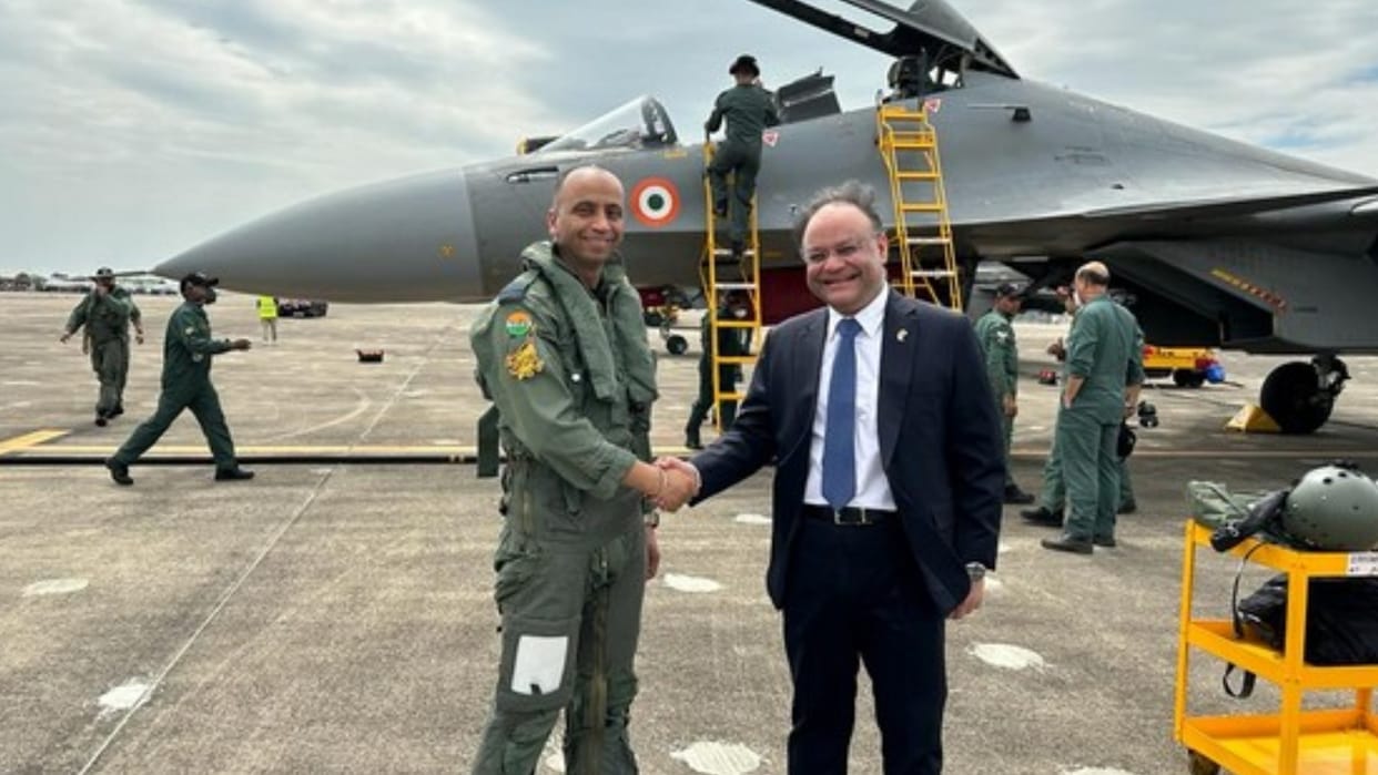 Thailand Indian Ambassador Nagesh Singh received an Indian Air Force contingent at UTapao Naval Air Base
