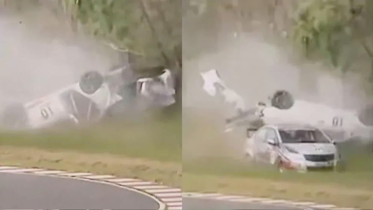 Accident Video: Terrible accident during car racing in Chennai, vehicle overturned uncontrolled, one race died
