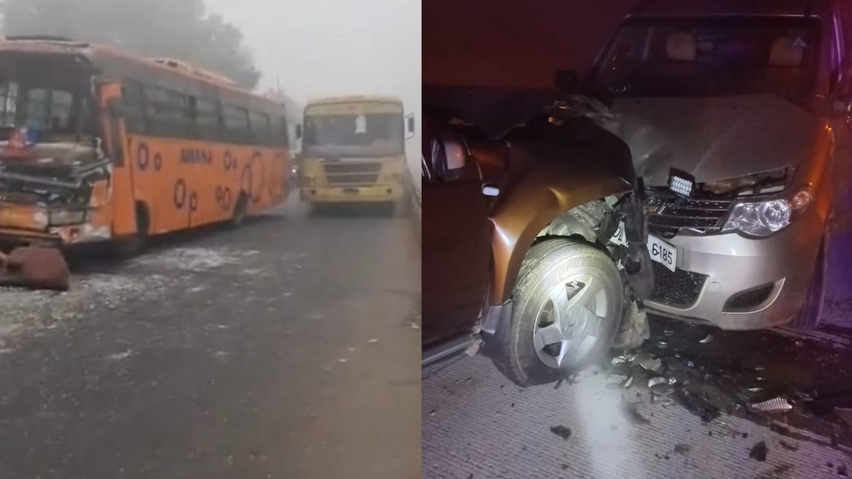 Dense fog in noida greater noida three accidents on yamuna expressway and highway many injured