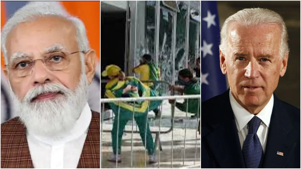 PM Modi Joe Biden expressed concern over invasion of Bolsonaro supporters on Brazilian Parliament