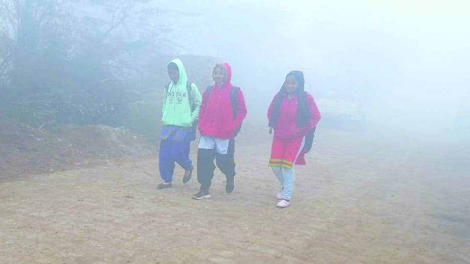 Kasganj recorded minimum mercury of 5 degrees Celsius sun covered with fog cover and clouds