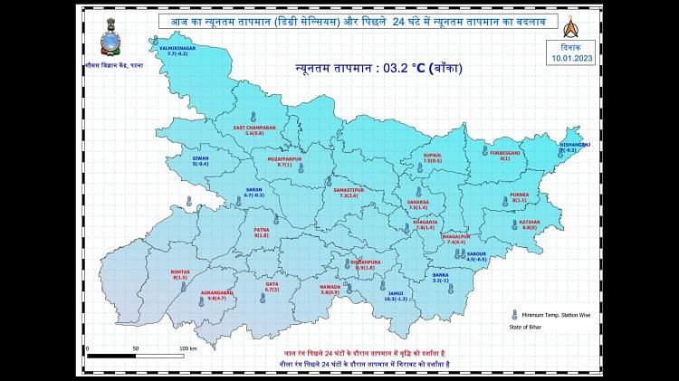 बिहार में न्यूनतम तापमान को इससे भी समझें।