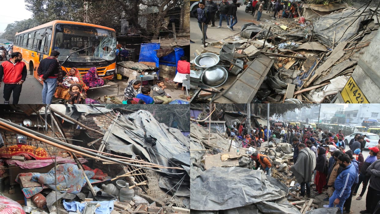 Delhi new rohtak road cluster bus rams in blacksmith shanties 5 people badly injured