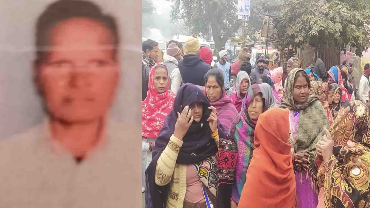Auraiya: truck crushes sweeper, death