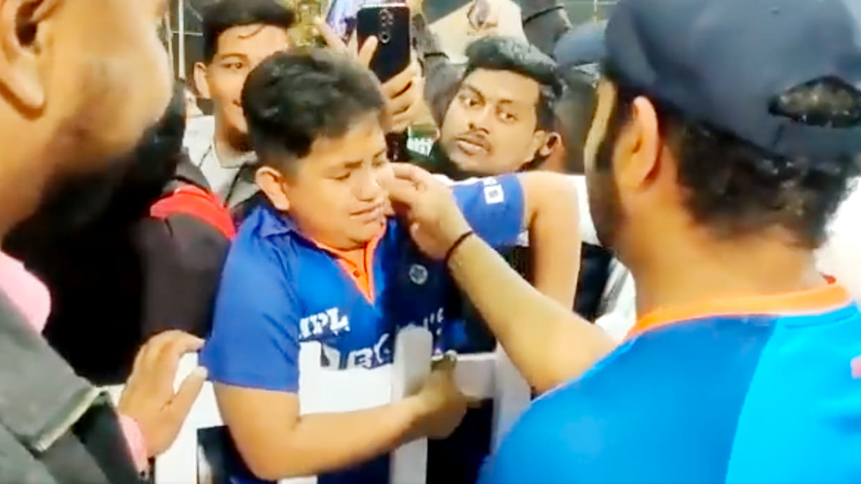 Rohit Sharma Comforts Crying Little Fan Who starts weeping Upon Meeting India Captain; Watch Video