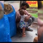 ट्रेन में मासूम बच्ची का पापा को फल खिलाते वीडियो वायरल