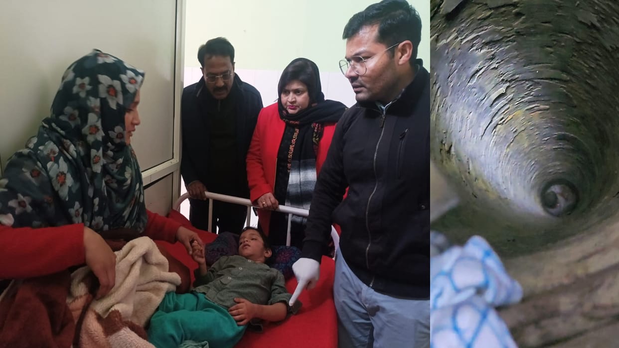 Hapur deaf and dumb boy who fall in borewell gone in trauma after coming out slept in mother lap