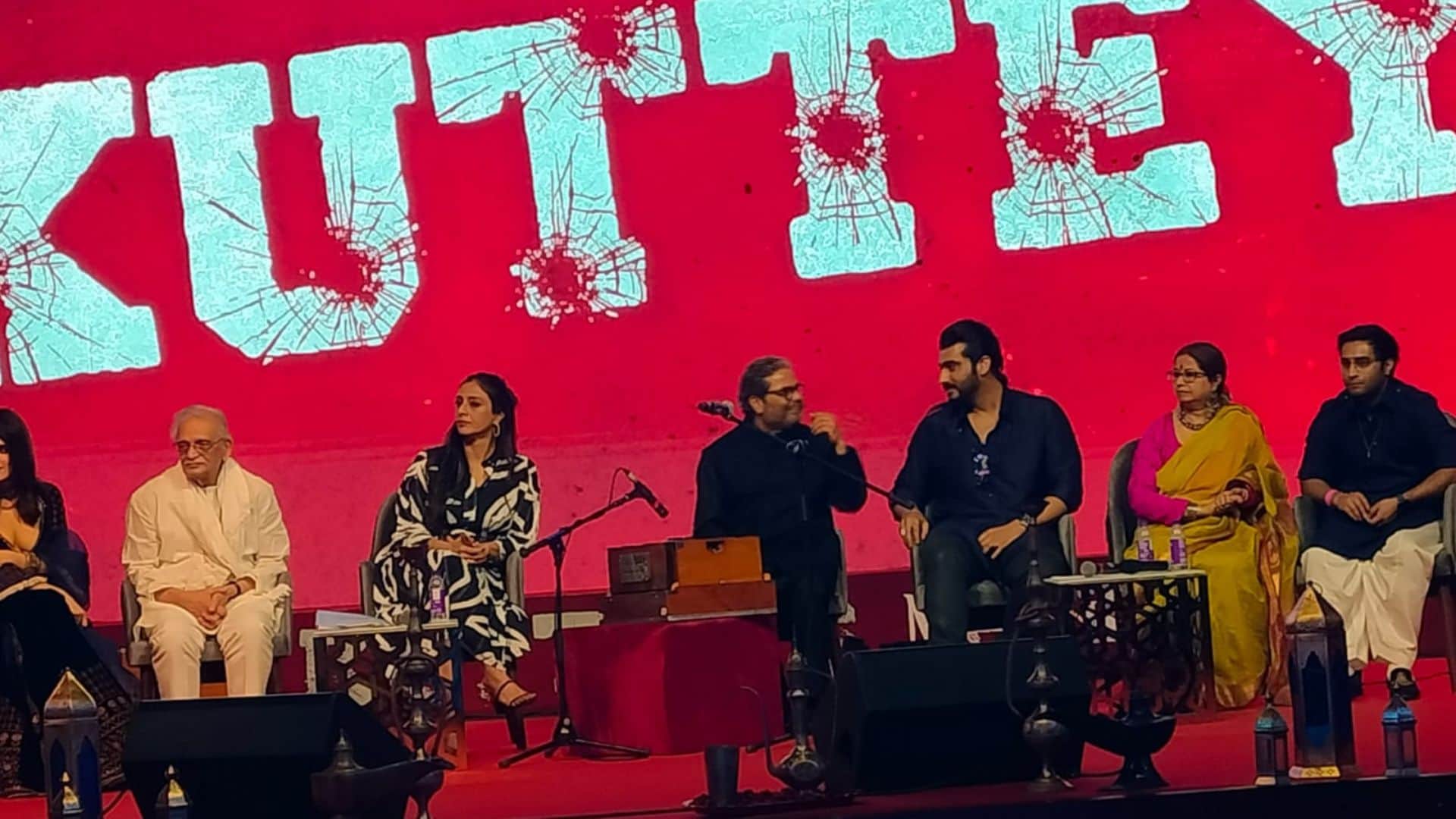 arjun kapoor tabu Kuttey film promotion event aasman Bhardwaj called gulzar sahib Dana ji due to this reason