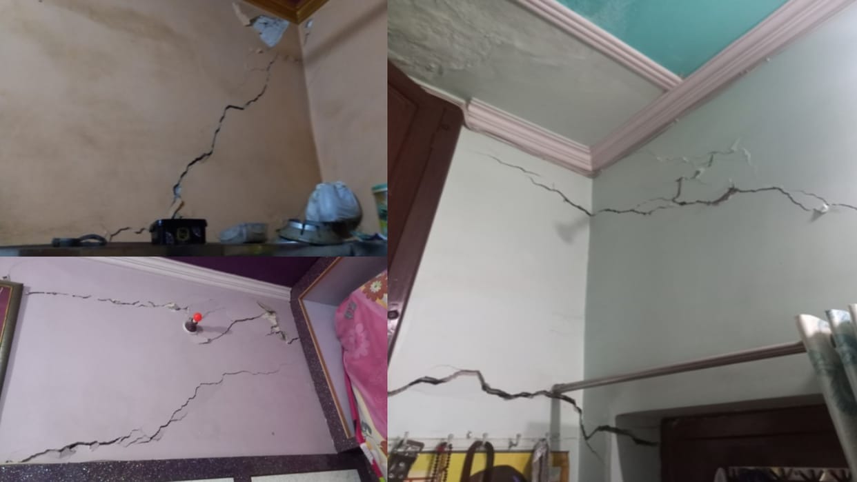 Cracks have appeared in 25 houses in the Thakurdwara locality of the Baghpat district.