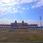अंतरराष्ट्रीय क्रिकेट स्टेडियम धर्मशाला।