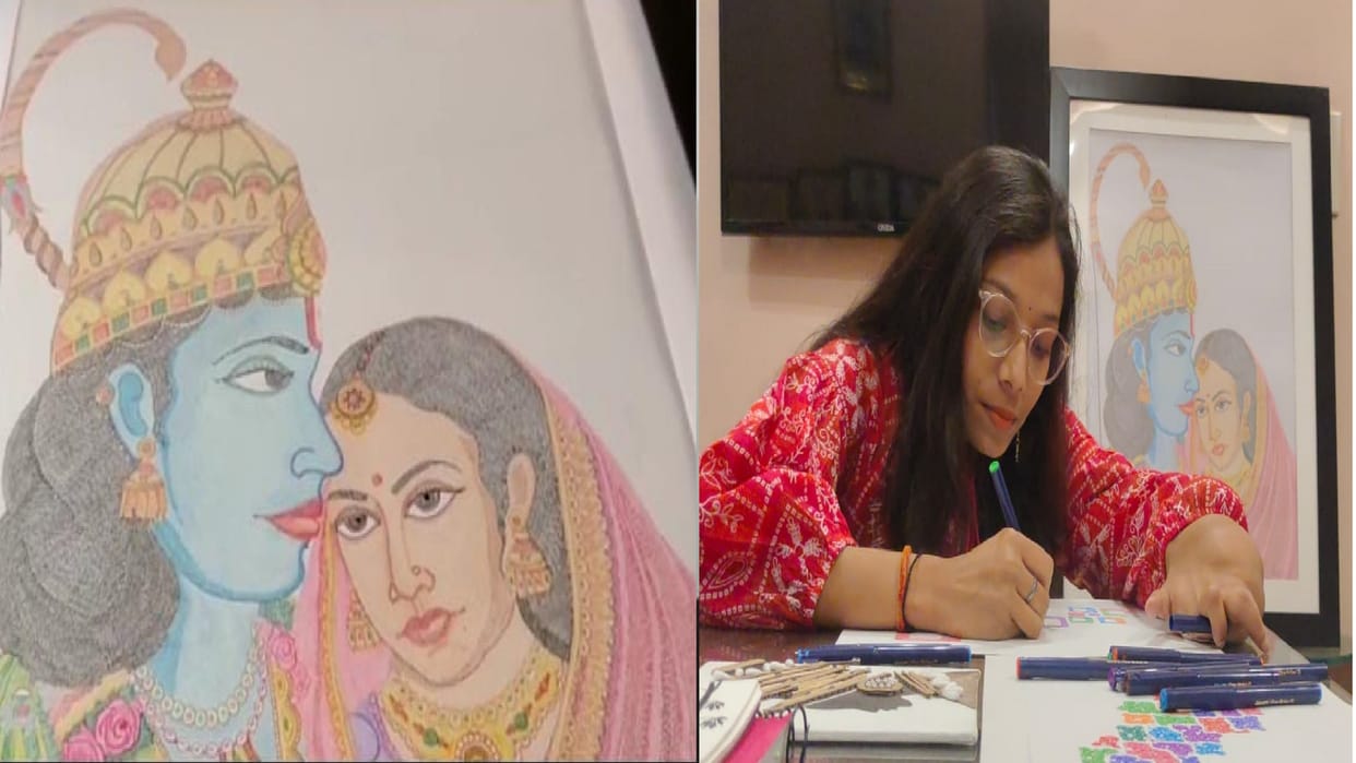 I know I will die I will do something Student suffering from tumor made painting by writing Ram 50,000 times