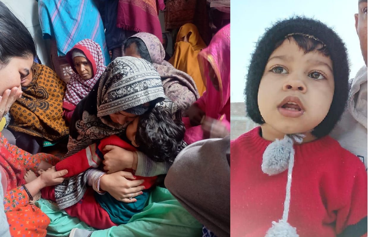 Harshits death case in Etawah,  mother sitting hugging dead body