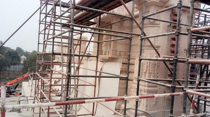 CM Yogi Adityanath shares the pics of Ram Temple construction.