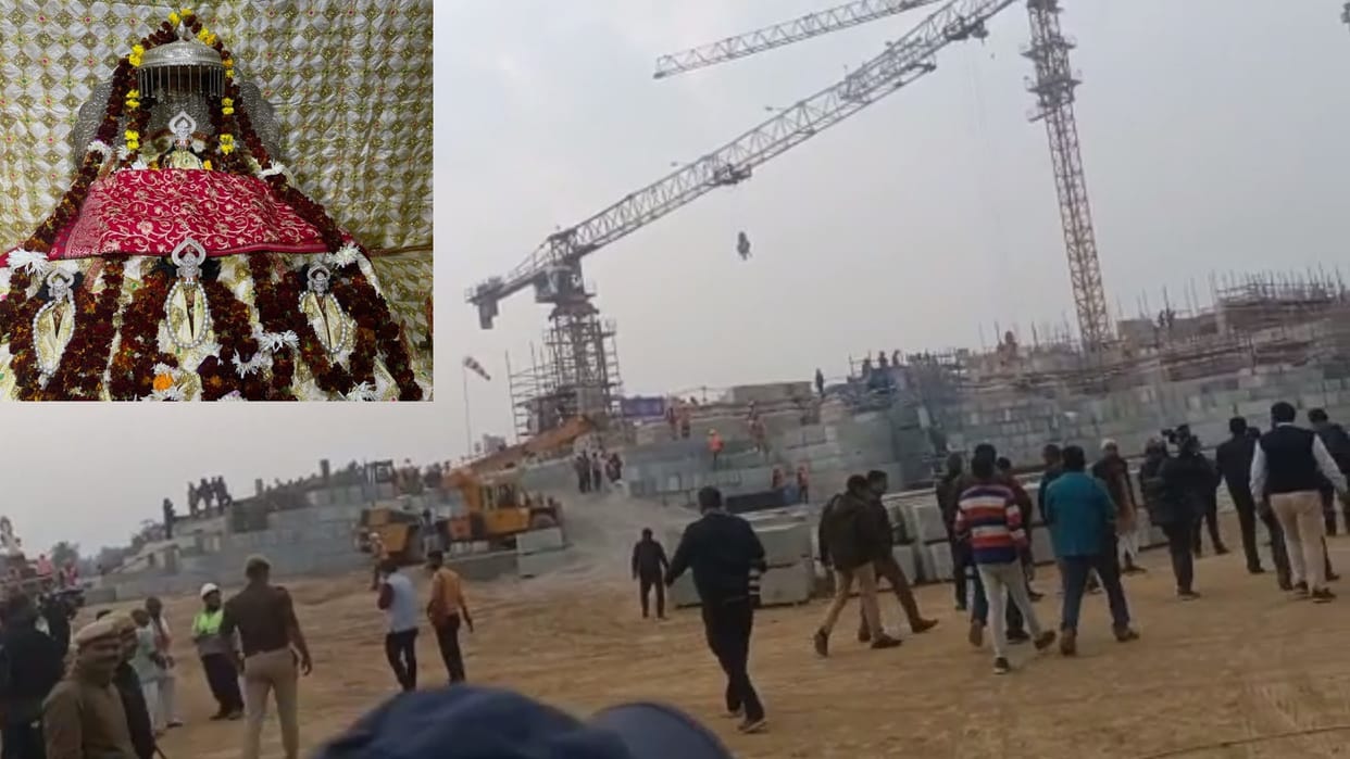 Inside pics of ram temple construction in   Ayodhya.