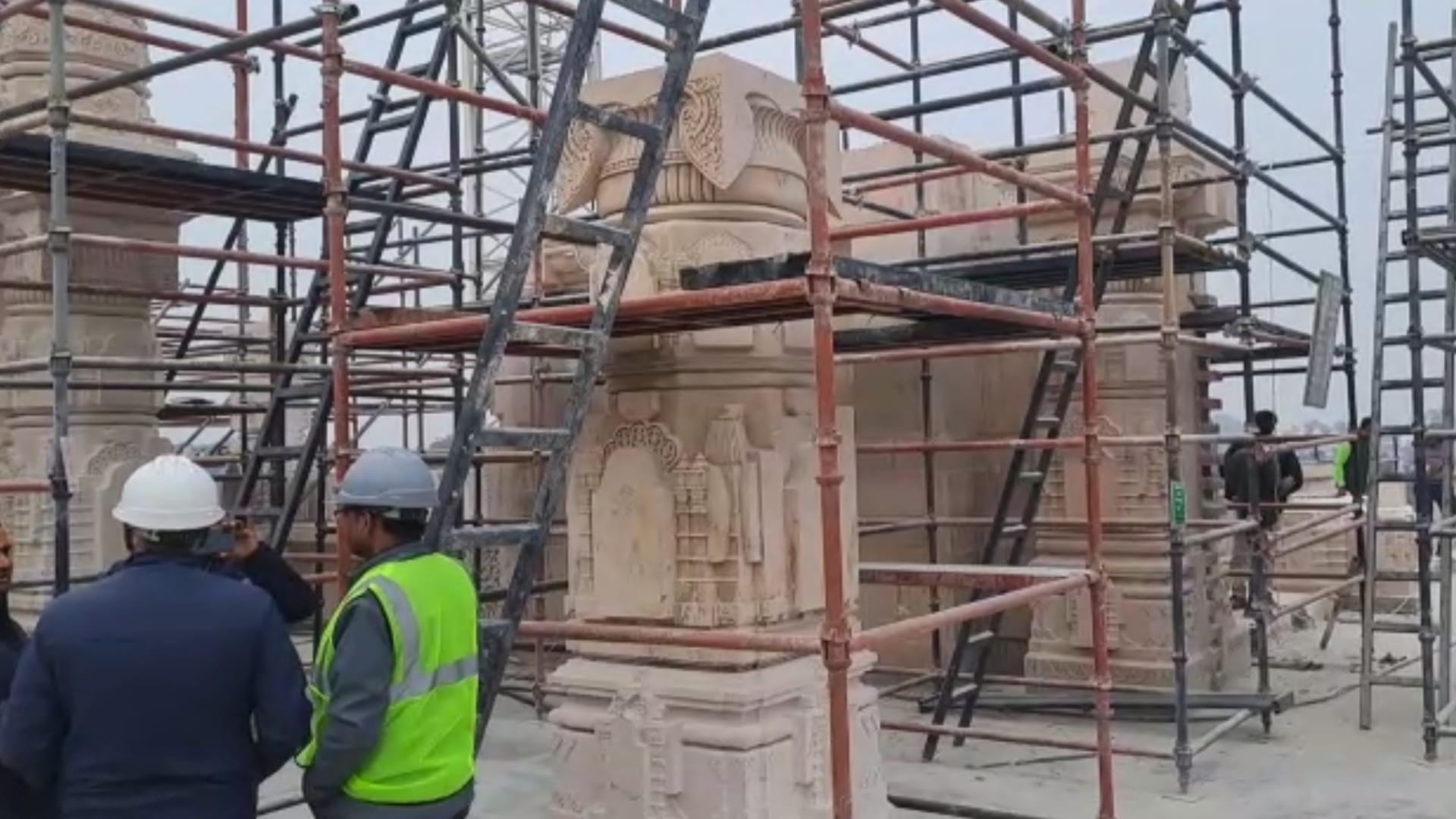 Inside pics of ram temple construction in   Ayodhya.