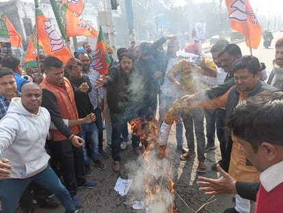 Nitish Kumar became Ram-Krishna for RJD: Poster in party office comparing PM Modi as Ravana-Kansha