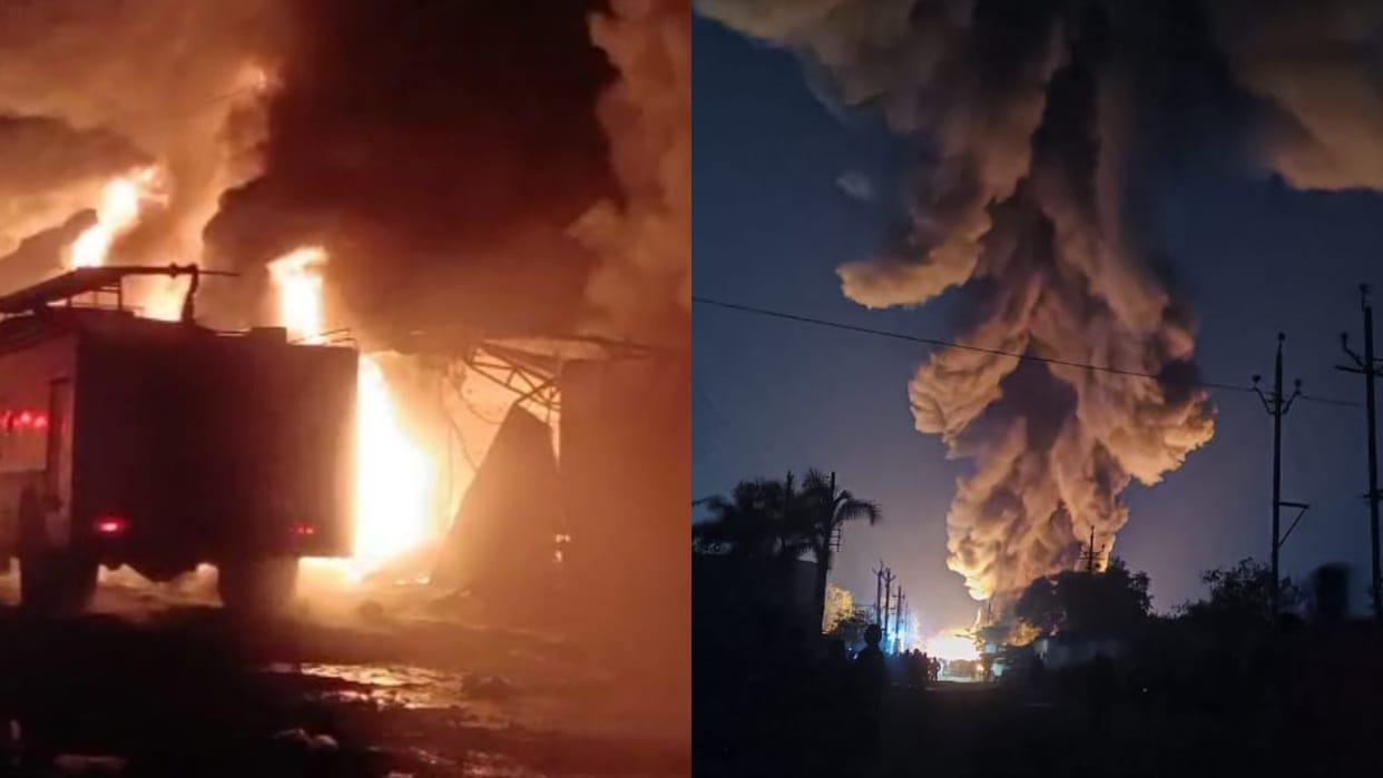 MP News Fire broke out in plastic factory in Dosi village of Ratlam