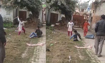 Drunken youths wife beat him in hardoi,  mother in law and sister in law also beat him