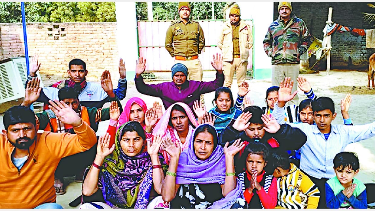 Family on hungry strike appeals to CM Yogi to help them.