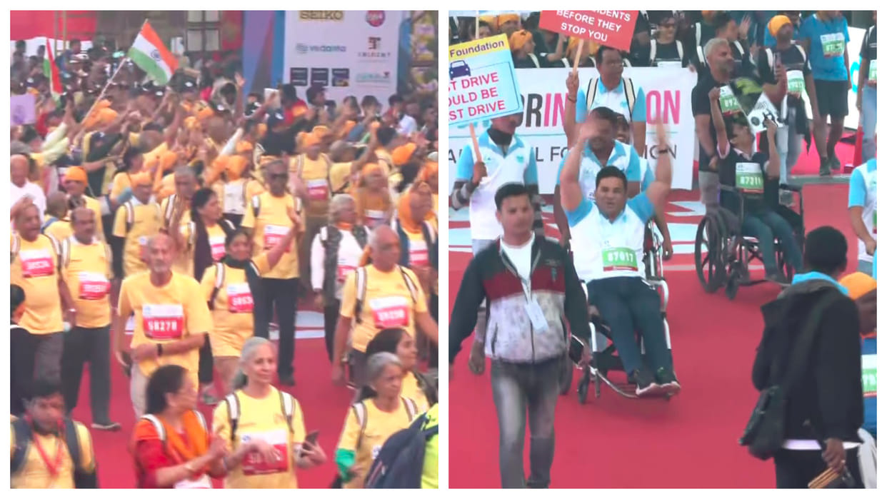 Divyang and Senior Citizen Marathon organized in Mumbai Governor Koshyari and CM Eknath Shinde were present