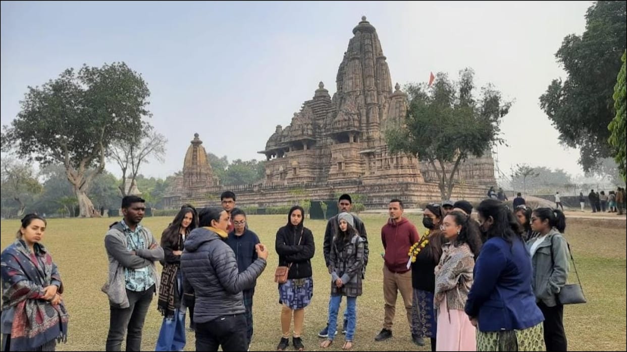know india programme nri students visited Khajuraho Temples in Chhatarpur MP