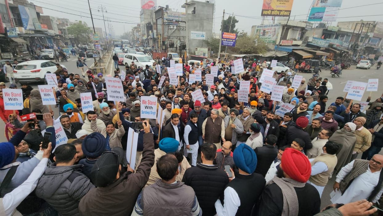 People took to the streets in support of Sandeep Singh, took out a foot march