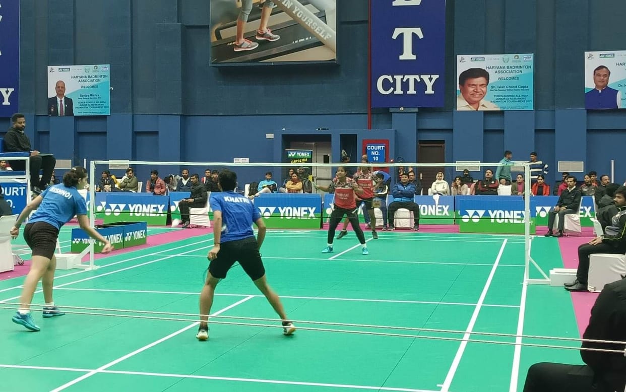 Eight matches of badminton were played on Sunday