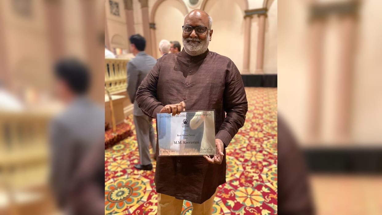 Golden Globe award winner RRR Music composer MM Keeravaani won best music core award at LAFCA