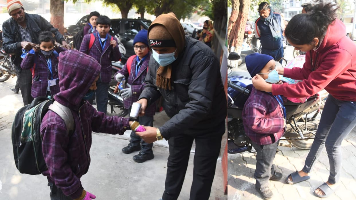 Schools reopen after winter vacation in Lucknow.