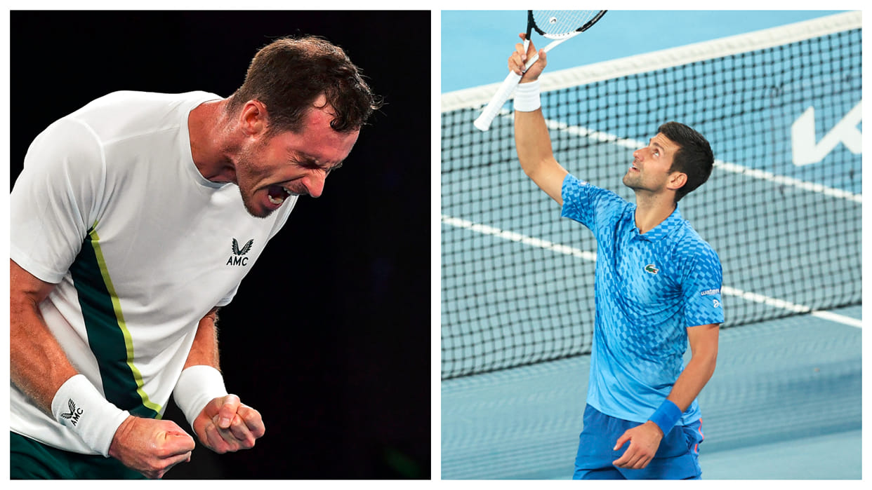 Australian Open Andy Murray wins five-set marathon Novak Djokovic also wins in first round