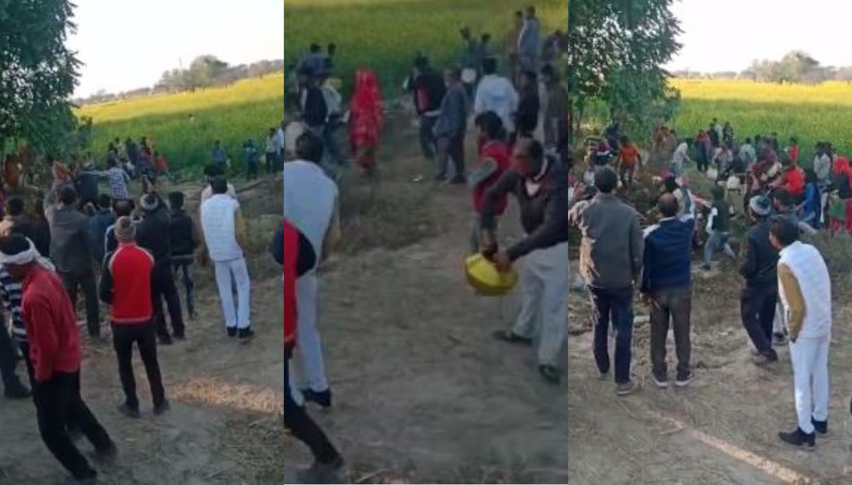 Mustard oil tanker overturned near Balsamand, people carried it in utensils