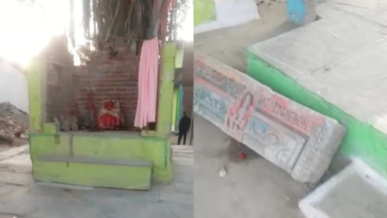Damoh statue of Asmani Mata was removed from platform youth of a particular community was accused